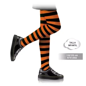 Panty Inf Rayas Negro/Naranja