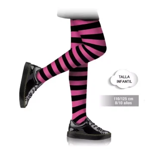 Panty Inf Rayas Negro/Fucsia