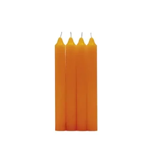 Pack 4 Velas Cilindrica Naranja