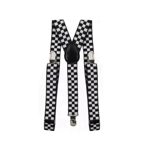 Tirantes Cuadros Negro/Blanco