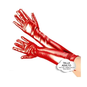 Guantes Largos Metalizados Rojo