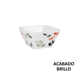 Bol Cuadrado 10.5×10.5x6cm Petunia Melamina Brillo La Med