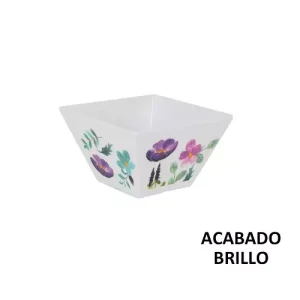 Bol Cuadrado 10x10x6cm Sakura Melamina Brillo La Med