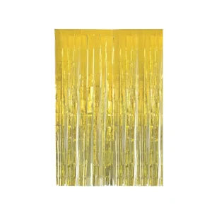 Cortina de Flecos Metalizada Oro