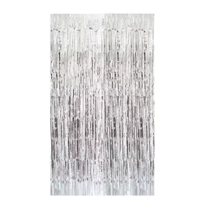 Cortina de Flecos Metalizada Plata