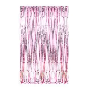 Cortina de Flecos Metalizada Rosa