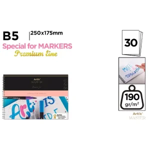 Block de Marker Paper B5 30H 190G Espiral