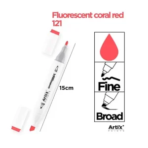 Rotulador Doble Punta Bocetos 121 Fluor Coral Red