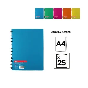 Carpeta Anillas 25 Fundas A4 Recambiables