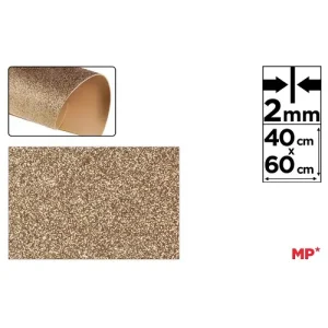 Goma EVA C/Purpurina Marrón Claro