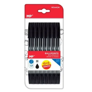 Bolígrafo Negro Punta 1.0mm 21pcs