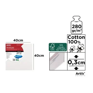 Lienzo para Oleo y Acrílico 0.3cm 40x40cm