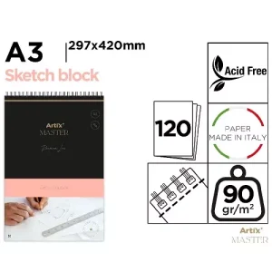 Block Bocetos Arte Esbozo A3 120H 90G