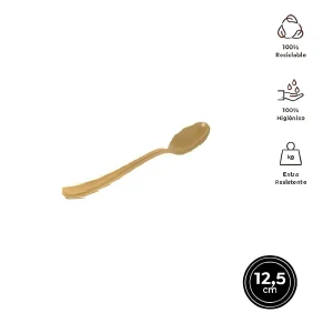 Cucharita Alta Calidad Reutilizable Oro 12,5CM