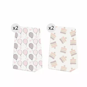 Juego 4 Bolsas Regalo Cumpleaños Blanco S