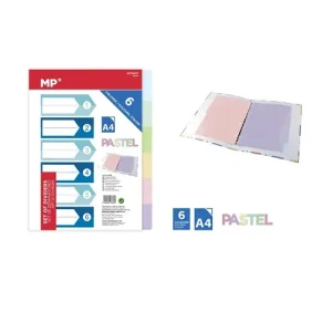 Separadores 6 Colores Pastel A4