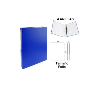 Carpeta Folio 4 Anillas Azul Oscuro