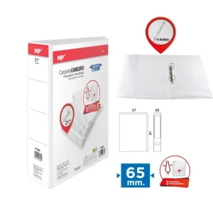 Carpeta Canguro Blanca 2 Anillas 65MM