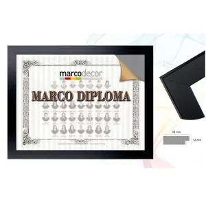 Portafoto Negro Diploma A4